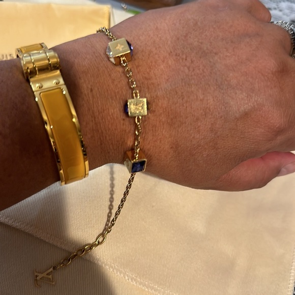 Authentic Louis Vuitton Gamble Bracelet blue/champagne colored - Picture 4 of 11